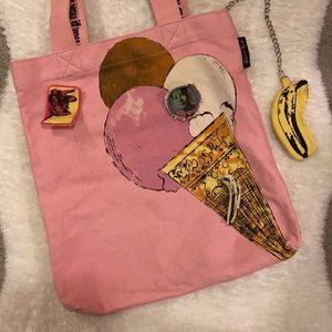 Andy Warhol canvas tote bag pink